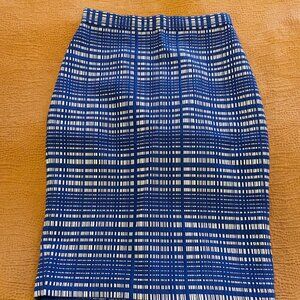 Banana Republic Pencil Skirt, blue and white, size 6